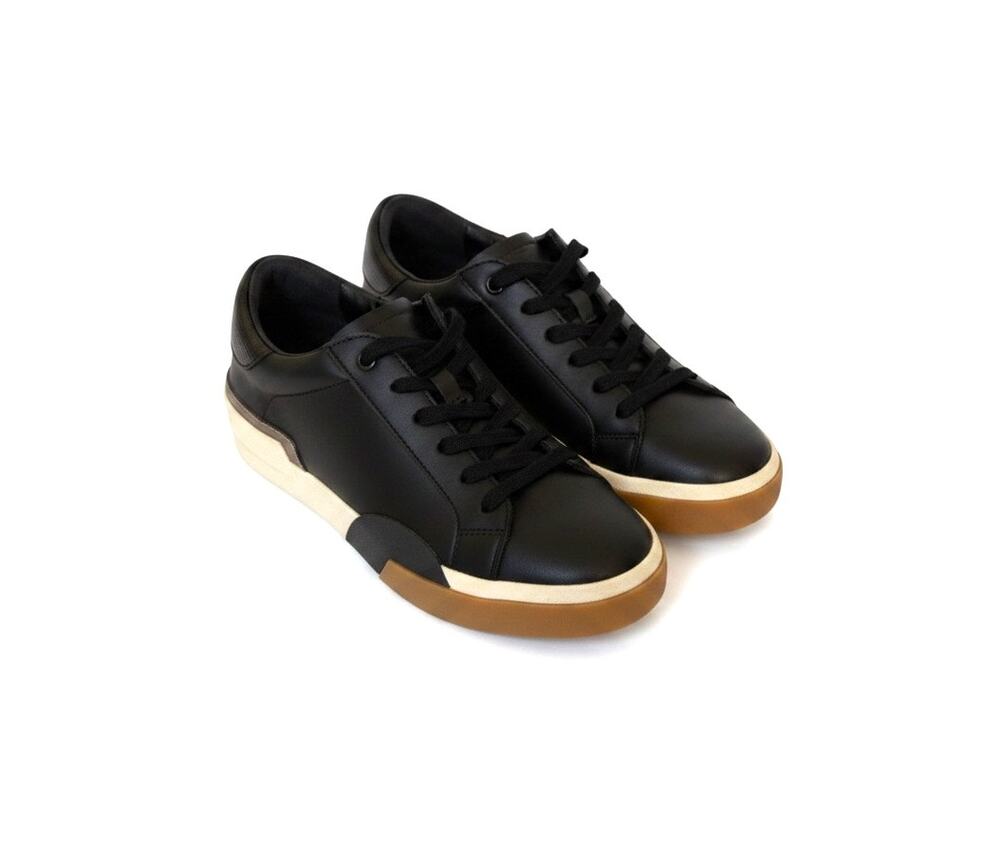 DV by Dolce Vita Harrison Black Leather Look Lace Up Sneakers Size 8